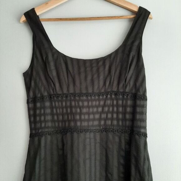 FRANCESCA MAMMOLITI Sleeveless Babydoll Scoop Neck Dress Black Sz 10 - Picture 3 of 16